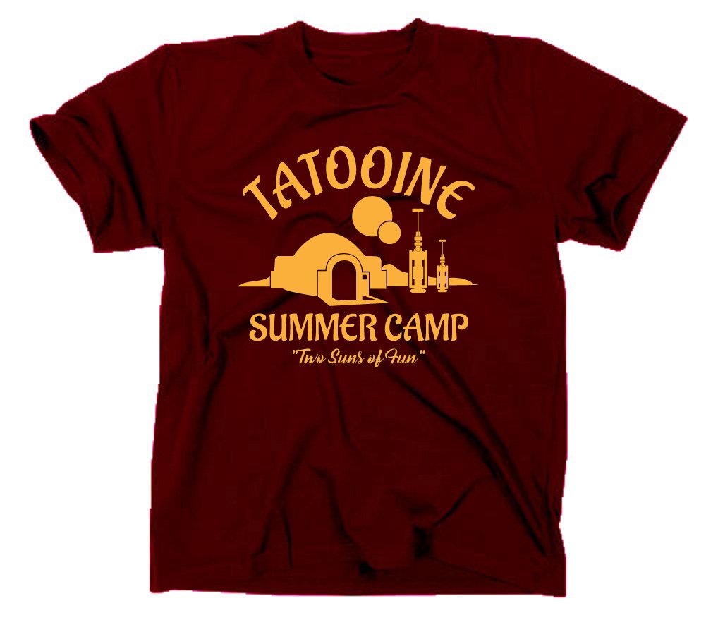 Styletex23 Men's Maroon Tatooine Summer Camp T-Shirt, Xxl,