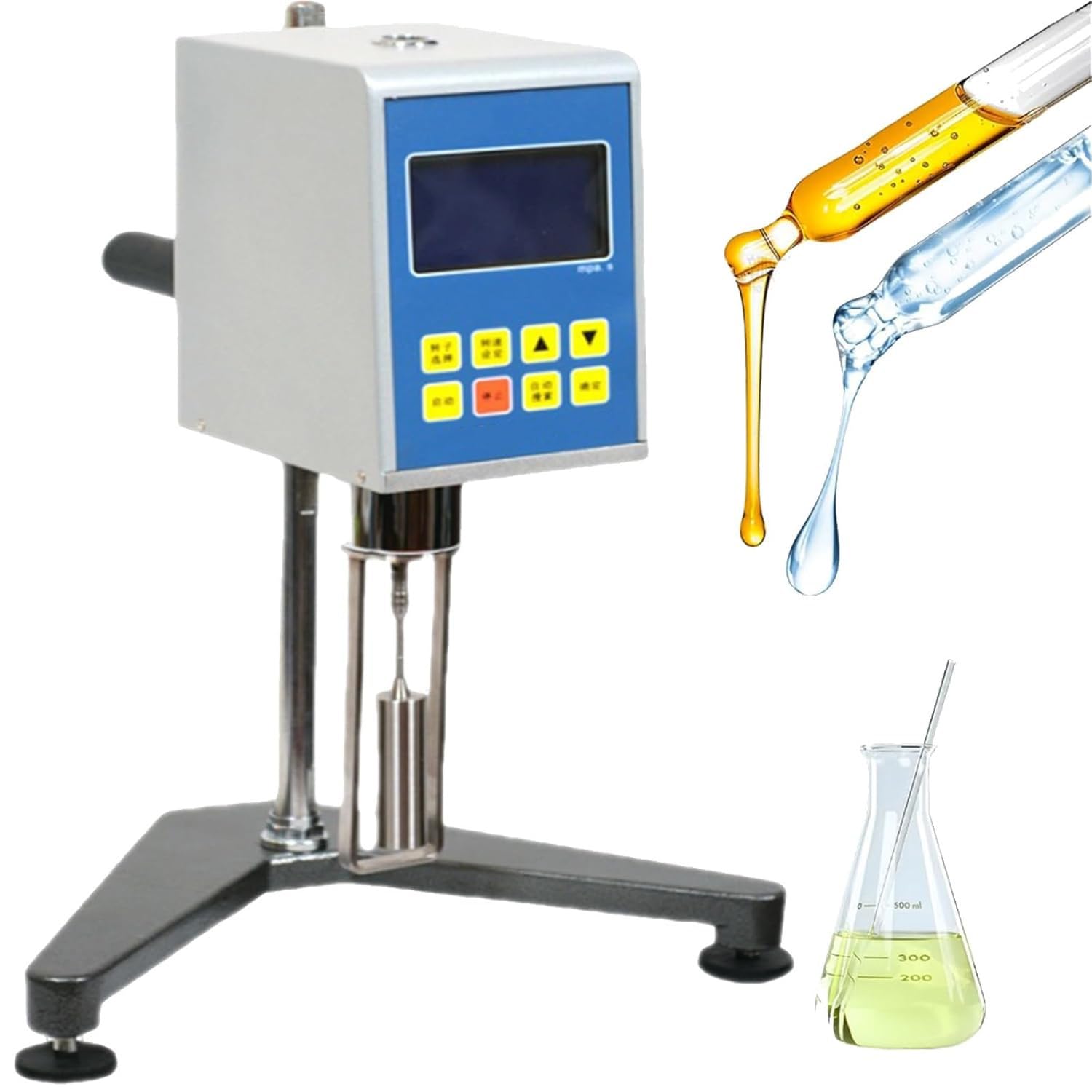 Viscosímetro digital giratorio NDJ-5S/8S/9S, comprobador de viscosidad de fluidos de precisión de laboratorio con pantalla LCD y 4 rotores, ideal para medición de pintura y viscosidad líquida