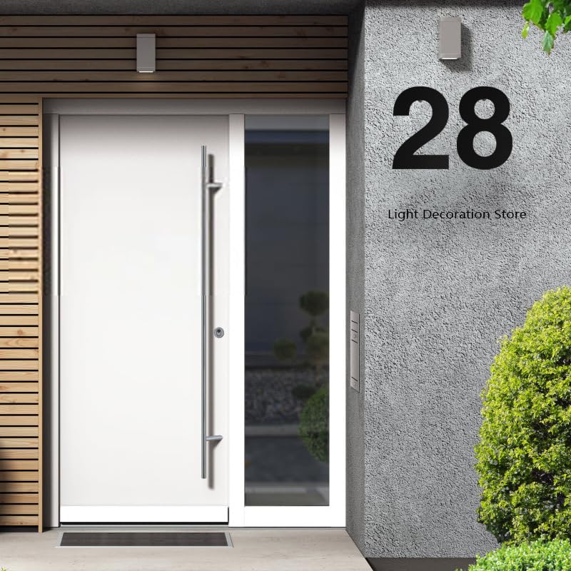 Numeri civici, 6/8/10 in Acciaio Inox Galleggiante Numero civico 20 cm Nero Indirizzo Segno #0-9 Lettere Grandi Moderne Targhe for Porte Numeri for Porte Esterne for la casa(8inch 20cm 6)