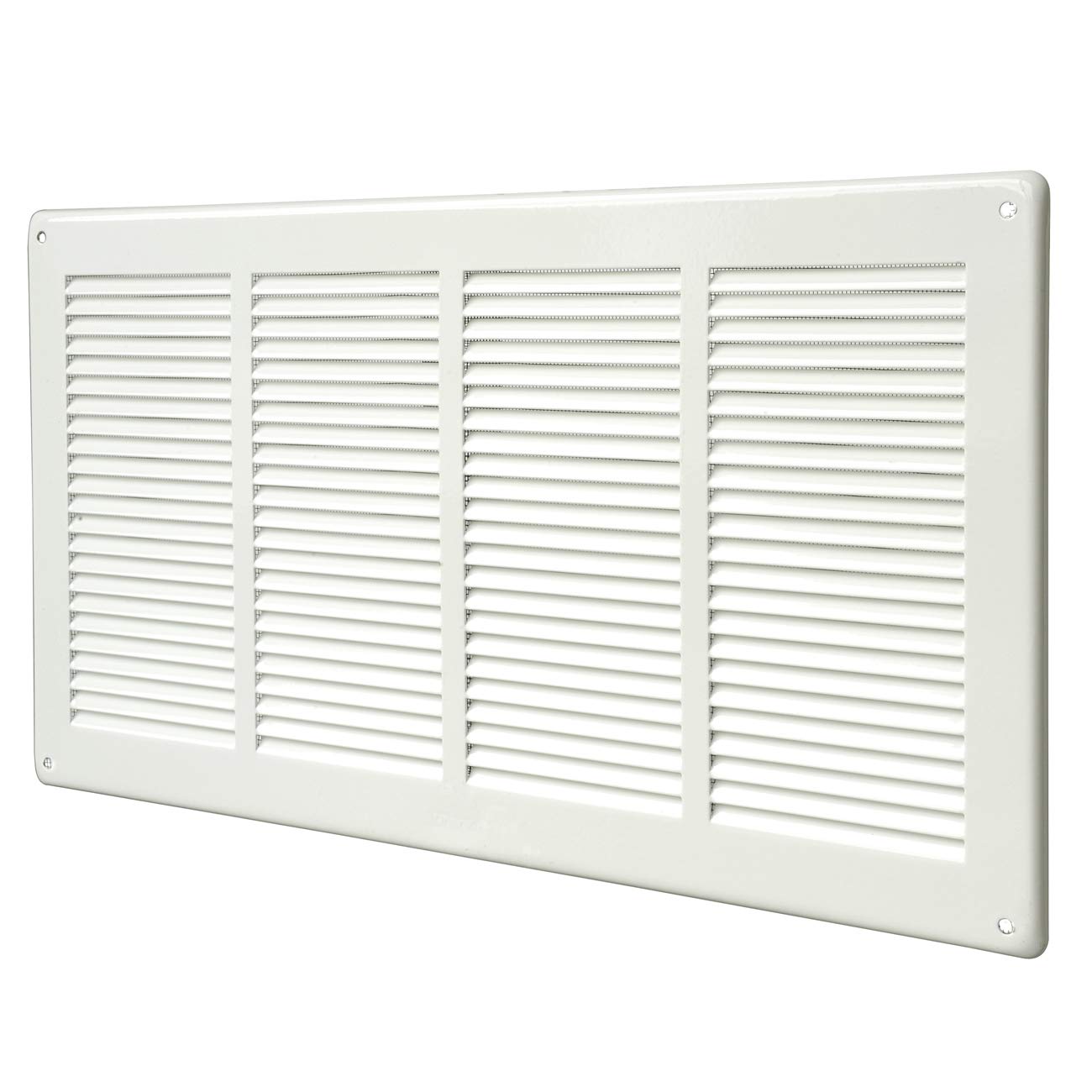 Kratka wentylacyjna GL4424RB prostokątna z lakierowanej na biało blachy z siatką przeciw owadom wymiary 440 x 240 mm