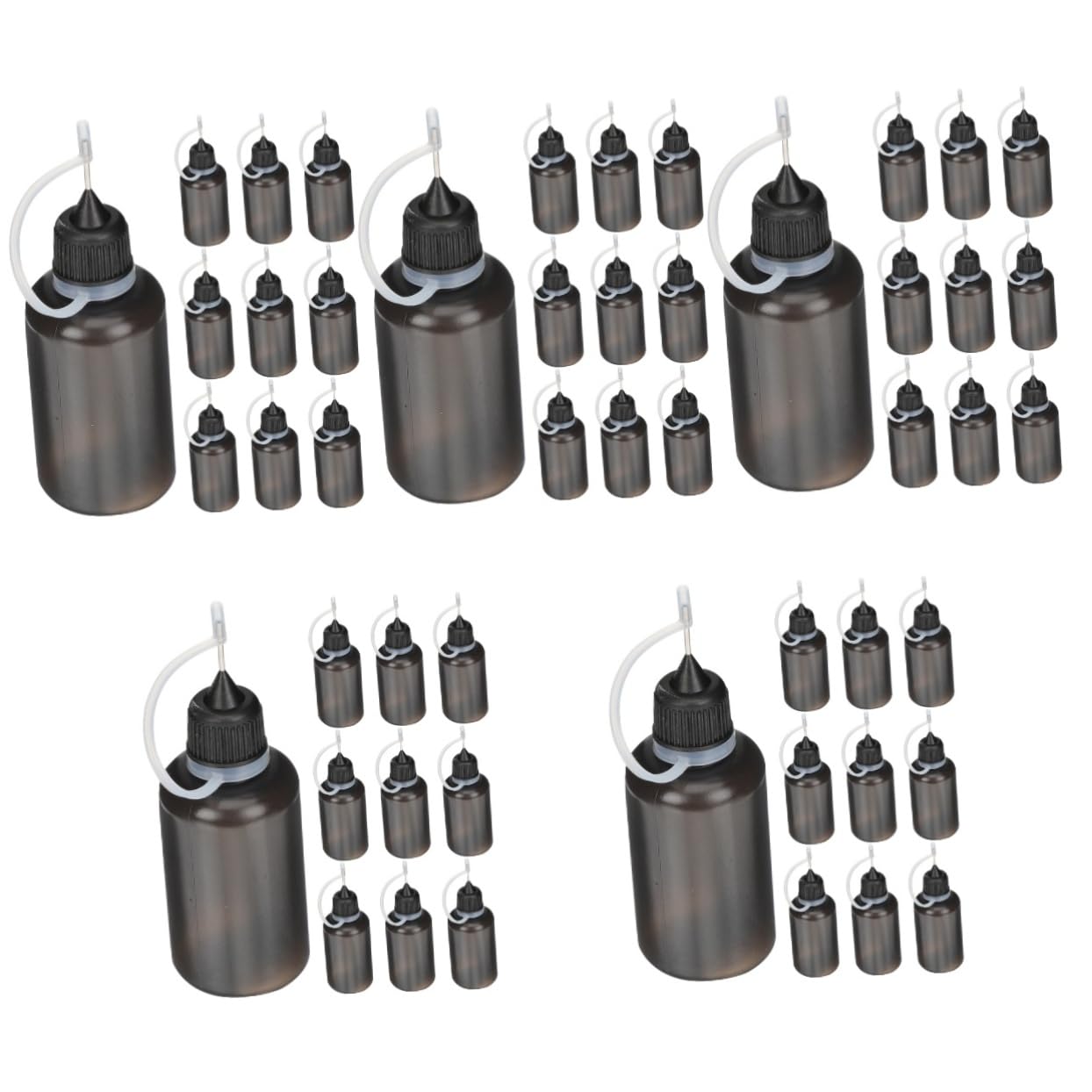 VALICLUD 5 Sätze Ölflasche Düse Nadel Klebstoff-tropfflaschen Quetschen Wasserflasche Praktische Leimflasche Drücken Sie Die Spitze Flasche Zusammen Sport Schwarz 10 Stück * 5