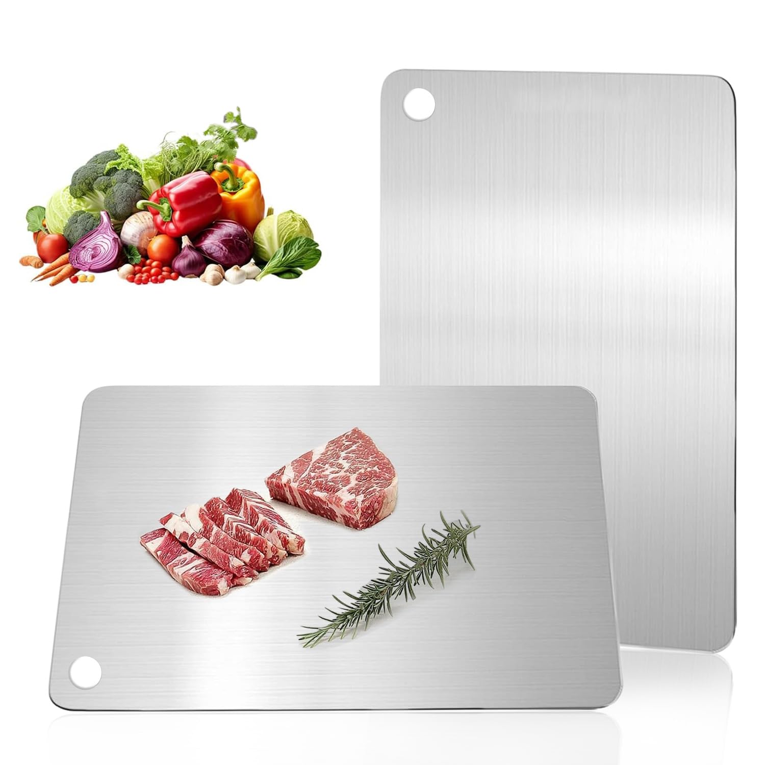 Katori Titanium Cutting Board, 100% Pure Titanium Cutting Boards for Kitchen Non Toxic, Double Sided Dishwasher Safe Cutting Board for Meat, Fruits and Vegetables, Easy To Clean(1PC:11.42 * 7.87)