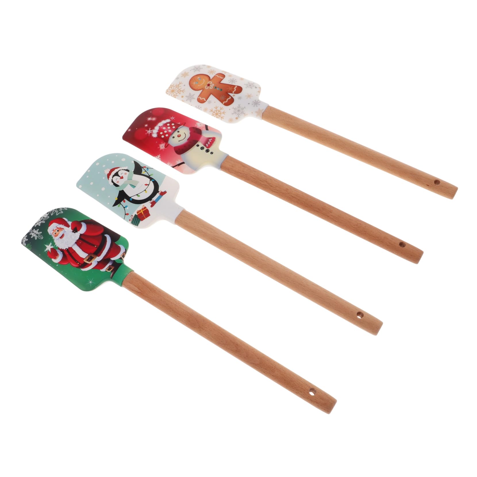 Spatules en silicone de Noël lot de 4 pour illuminer vos ateliers pâtisserie en famille