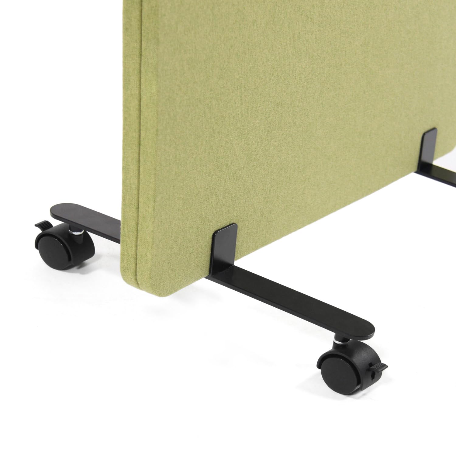 hjh OFFICE 891005 Cloison de Séparation Acoustique Mobiles FLEXMIUT 177 x 60 cm, Panneau Central avec roulettes et Patins, Tissu Vert