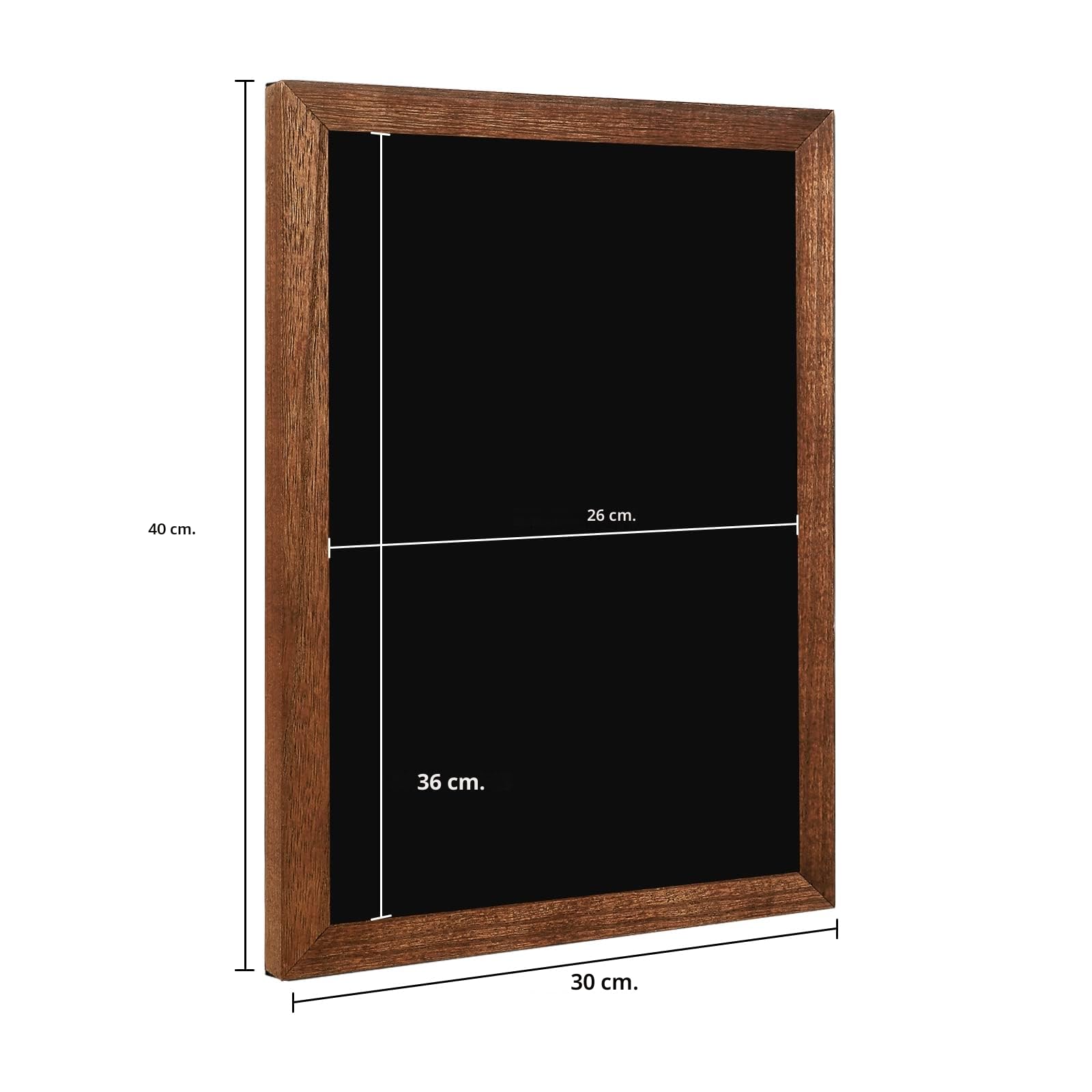 Okydoky HB-BN-3040 - Lavagna magnetica con cornice in legno, per appendere verticalmente o orizzontalmente, con corda di canapa da appendere, 30 x 40 cm