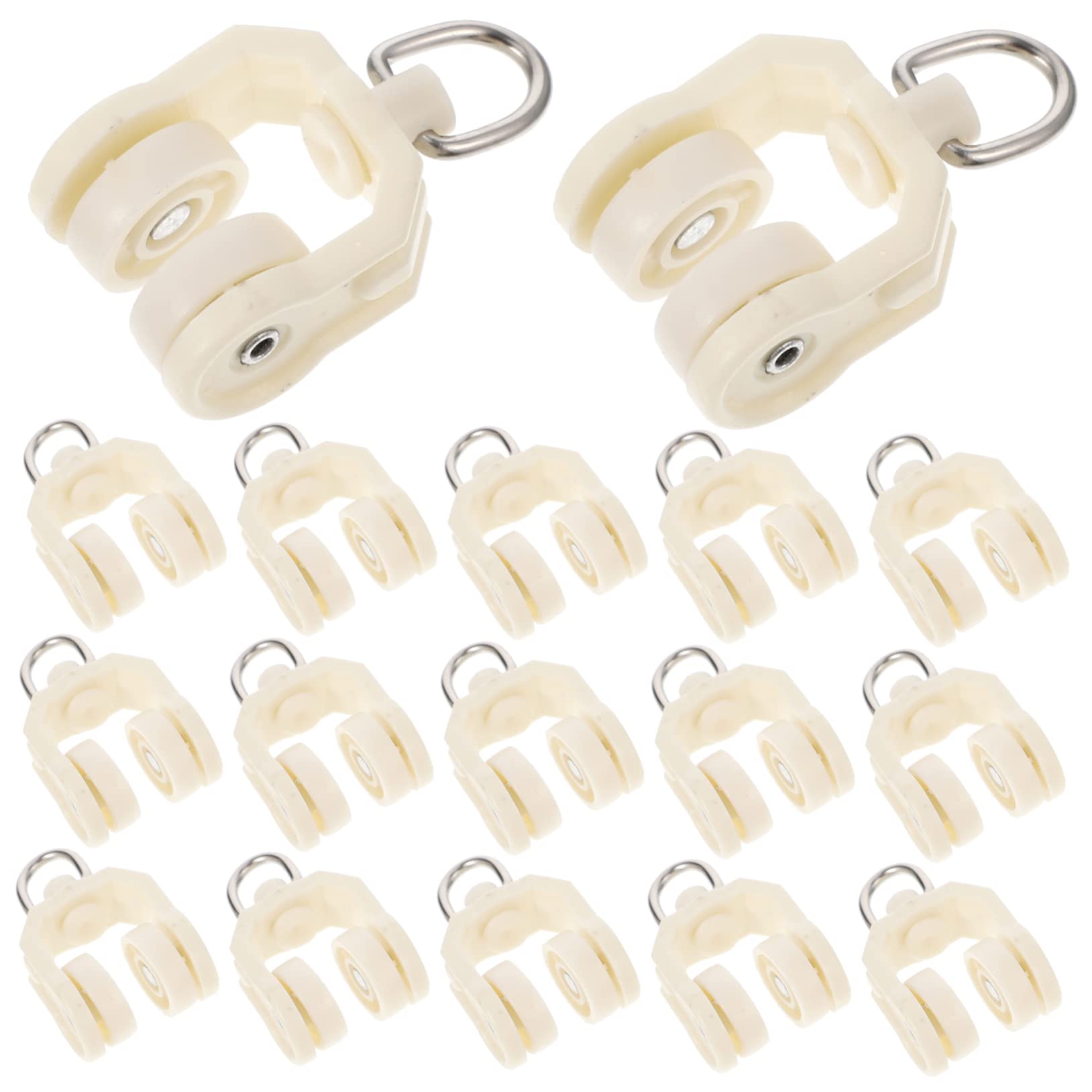 20 Pièces Poulies Silencieuses Pour Rail De Rideau – Roulettes Cachées En Acier, Charge 40 Kg, Installation Facile Salon Chambre