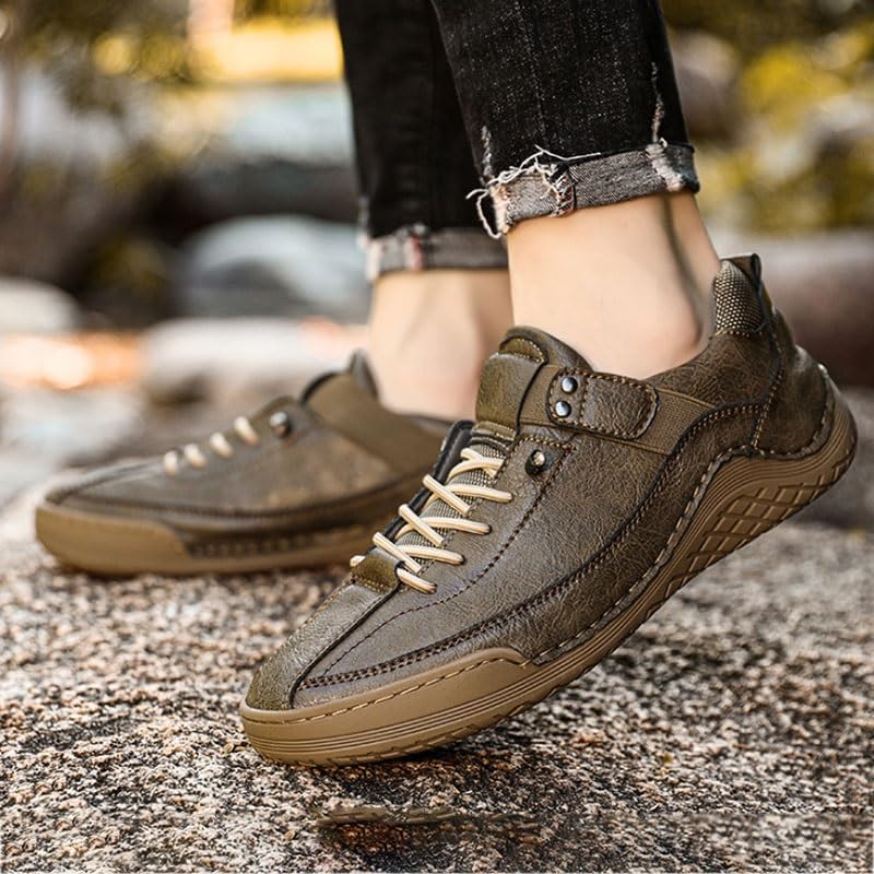 Men's Fashionable Lace-up Casual Shoes Versatile Round-Toe Thick Soled Oxford Shoes for Travel Shopping Driving Men Comfortable Soft-Soled Shoes4