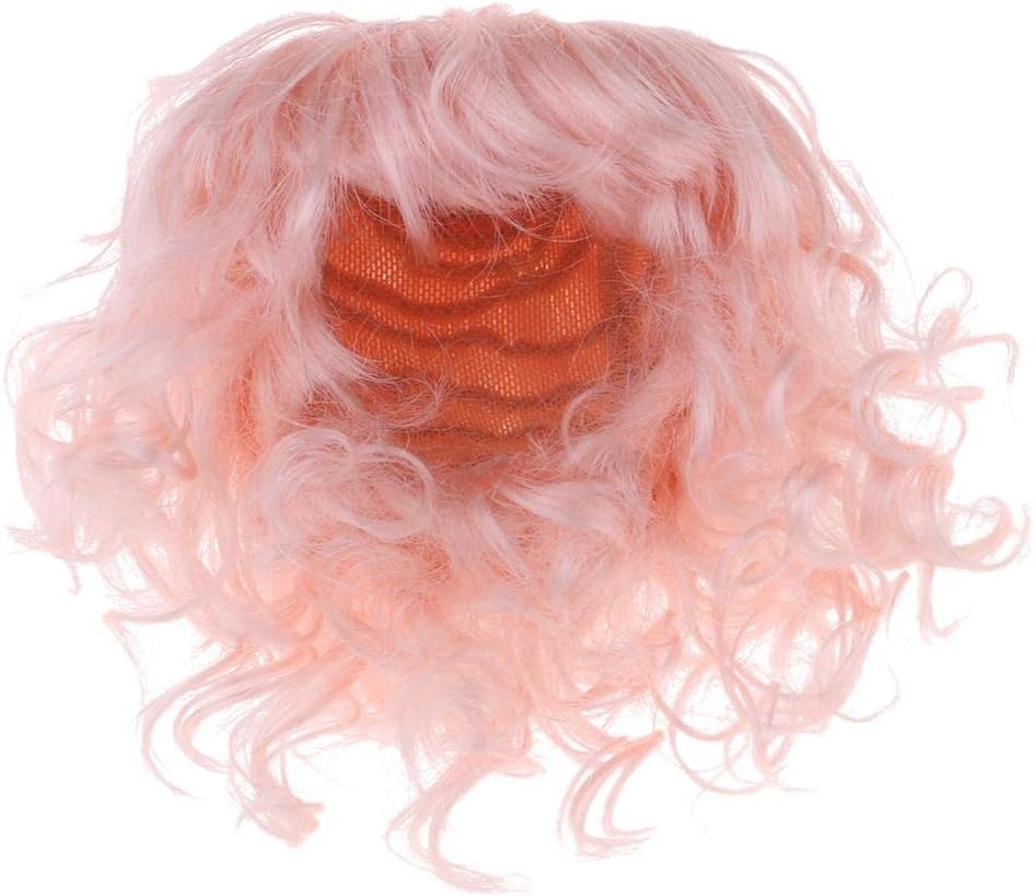 1/4 Doll Hair Wig DIY Accessory Curly Medium-Length Neat Bangs Hairstyles Imitation Mohair