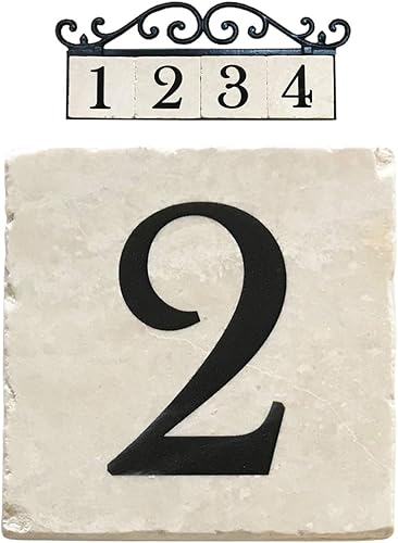 NACH Número de dirección de azulejos de mármol para placa de dirección al aire libre, letrero de número de casa, azulejos clásicos de números de disponible en Yaxa Colombia