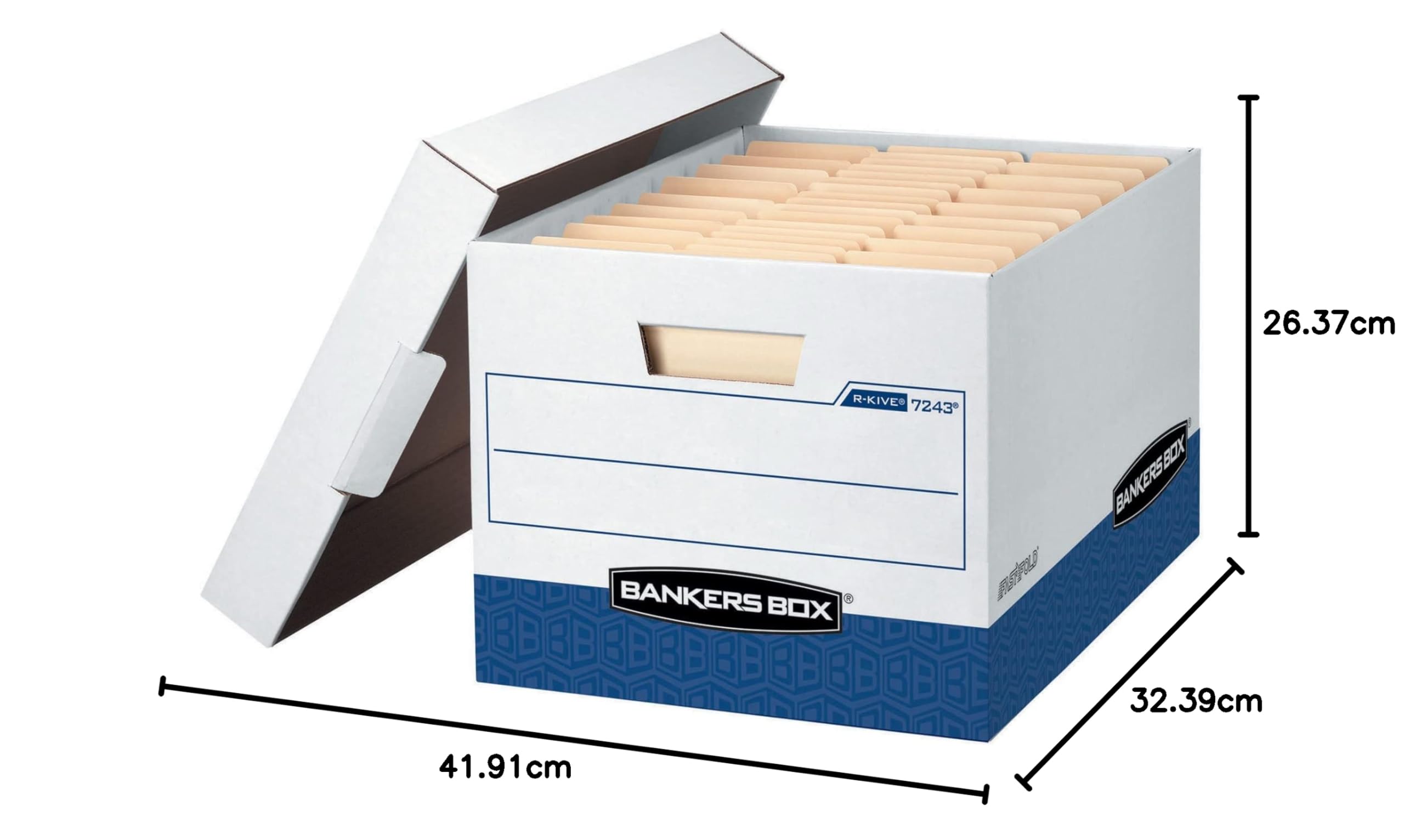 Bankers Box R-Kive 0724314 - Scatole portaoggetti resistenti, con coperchio sollevabile, per lettere e legali, confezione da 20