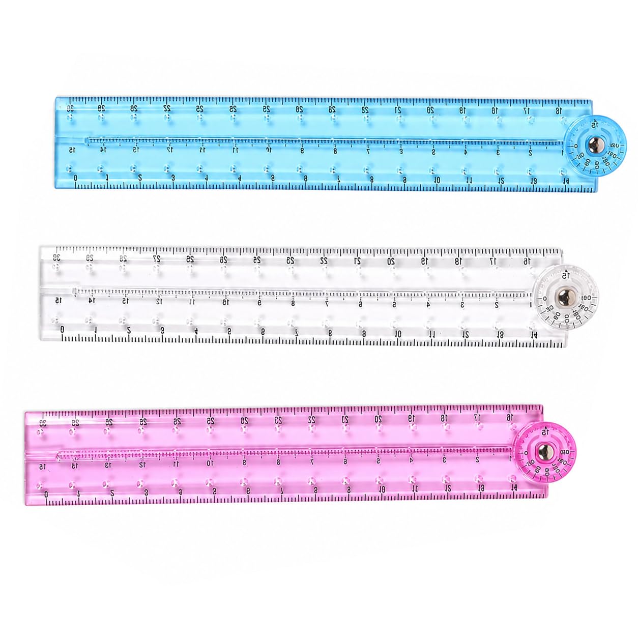 3 Pcs Folding Ruler, Ruler 30cm Folding, Clear Foldable Rulers for School Student