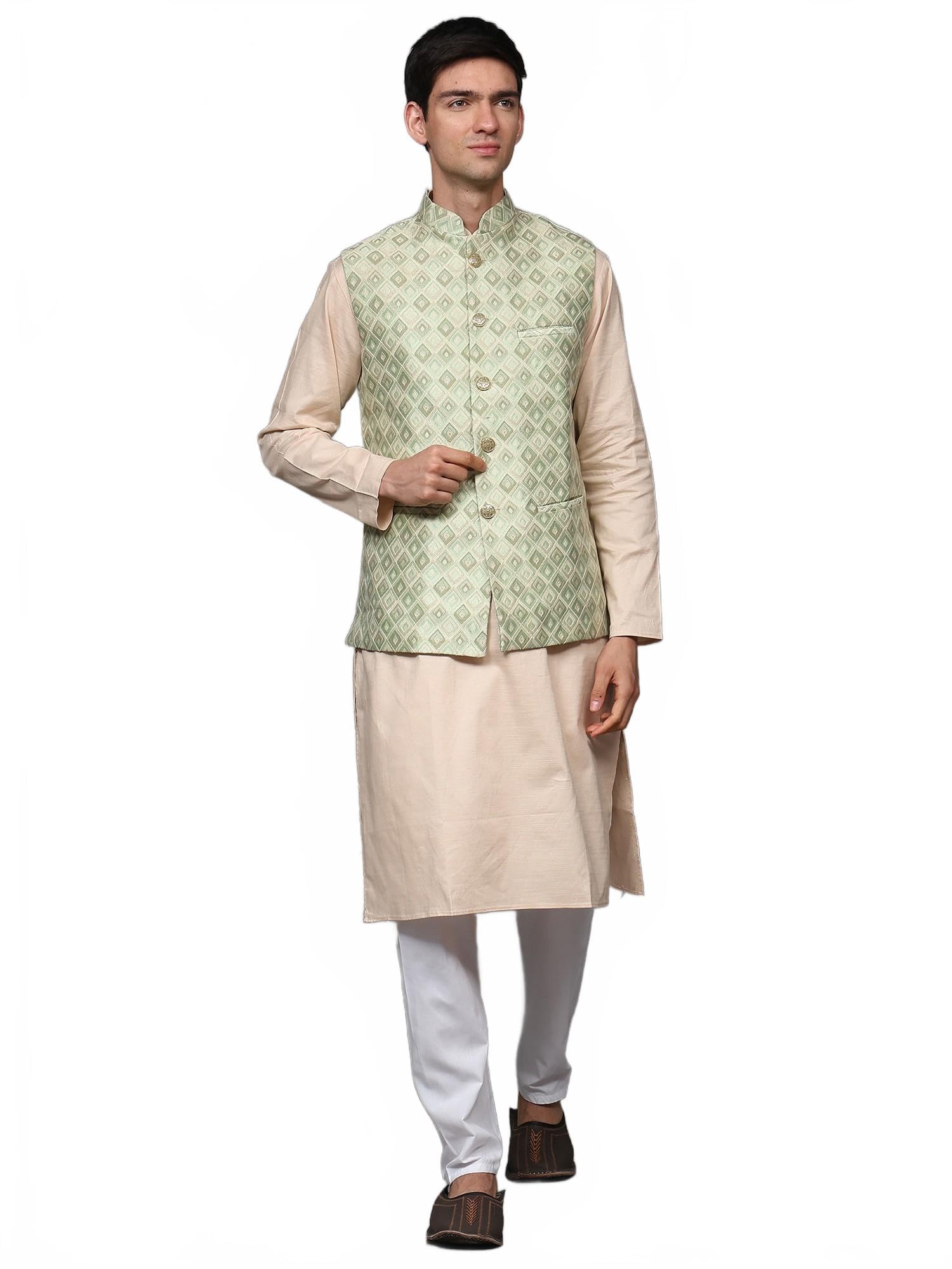 exotic india Art Silk Thread Embroidered Waistcoat with Front Pockets For Men's-picture-27