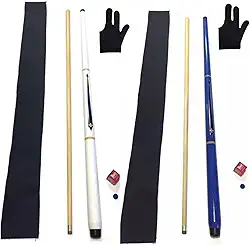 Dois Tacos Cruz De Malta Profissionais + 2 Luvas Sinuca Snooker Bilhar