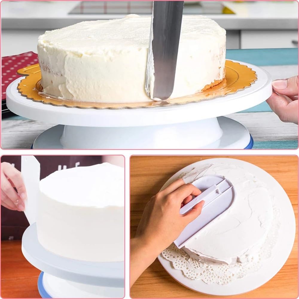 Backzubehör,Torten Zubehör 150/200 STÜCKE Rotierenden Anti-rutsch Kuchen Dekorieren Plattenspieler Set Wiederverwendbare Silikon(150PCS)