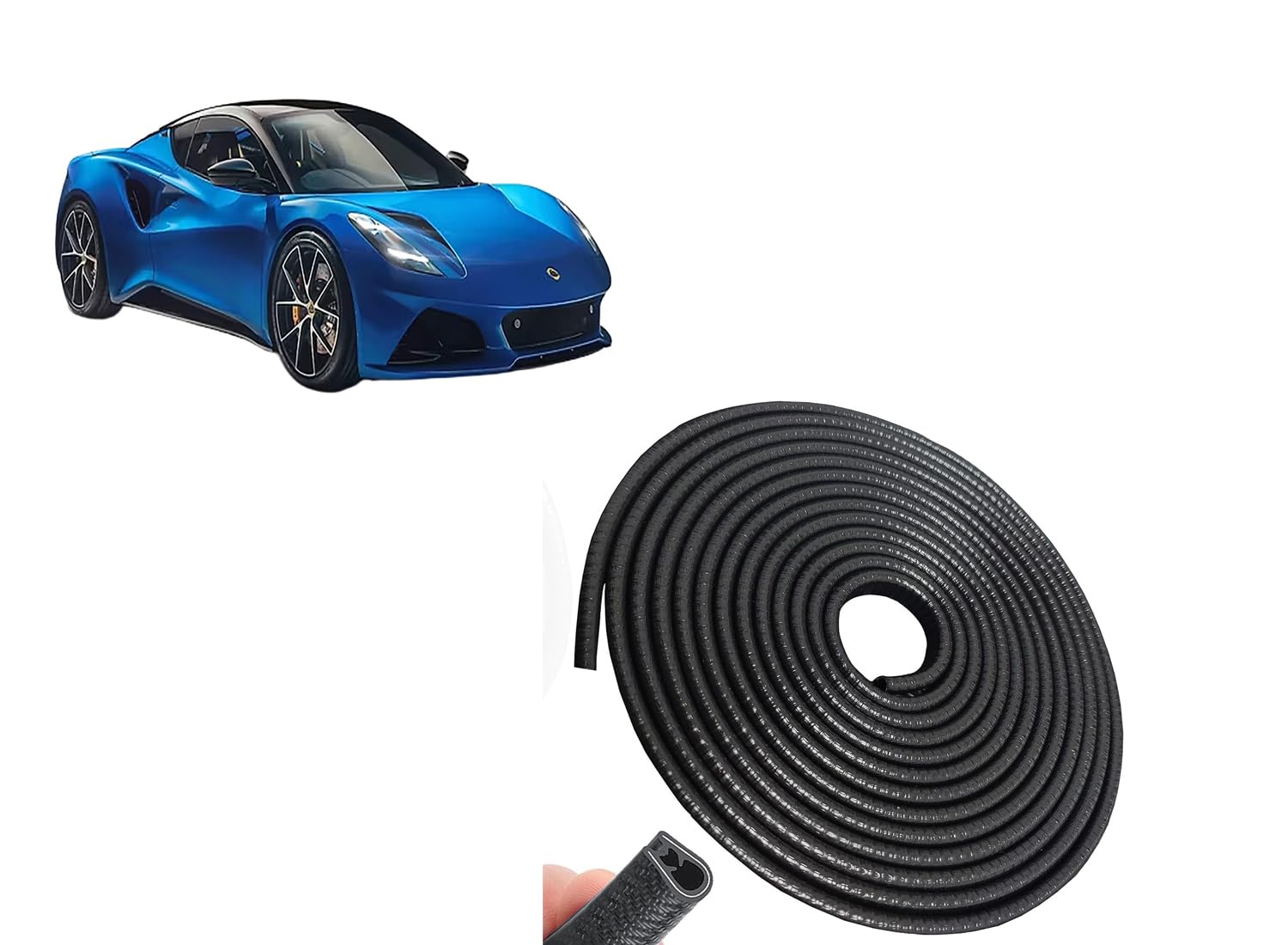 Car Accessories Rubber Strip Seal Protector Car Door Guards Compatible with Lotus Emira Accessories All (Black) (16 ft/5 m)