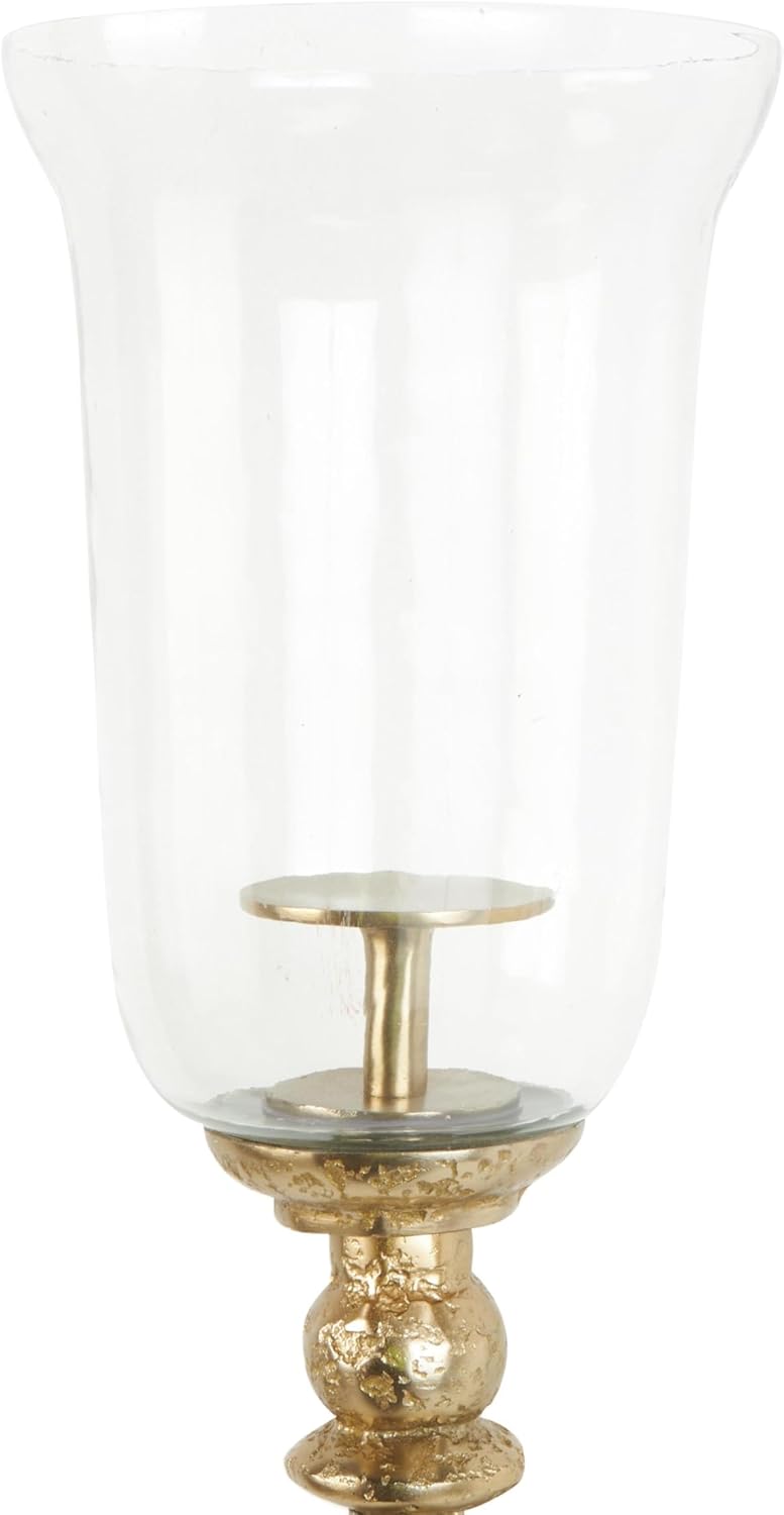 Deco 79 Aluminum Metal Textured Wall Sconce with Curved Shape, 7" x 7" x 31", Gold