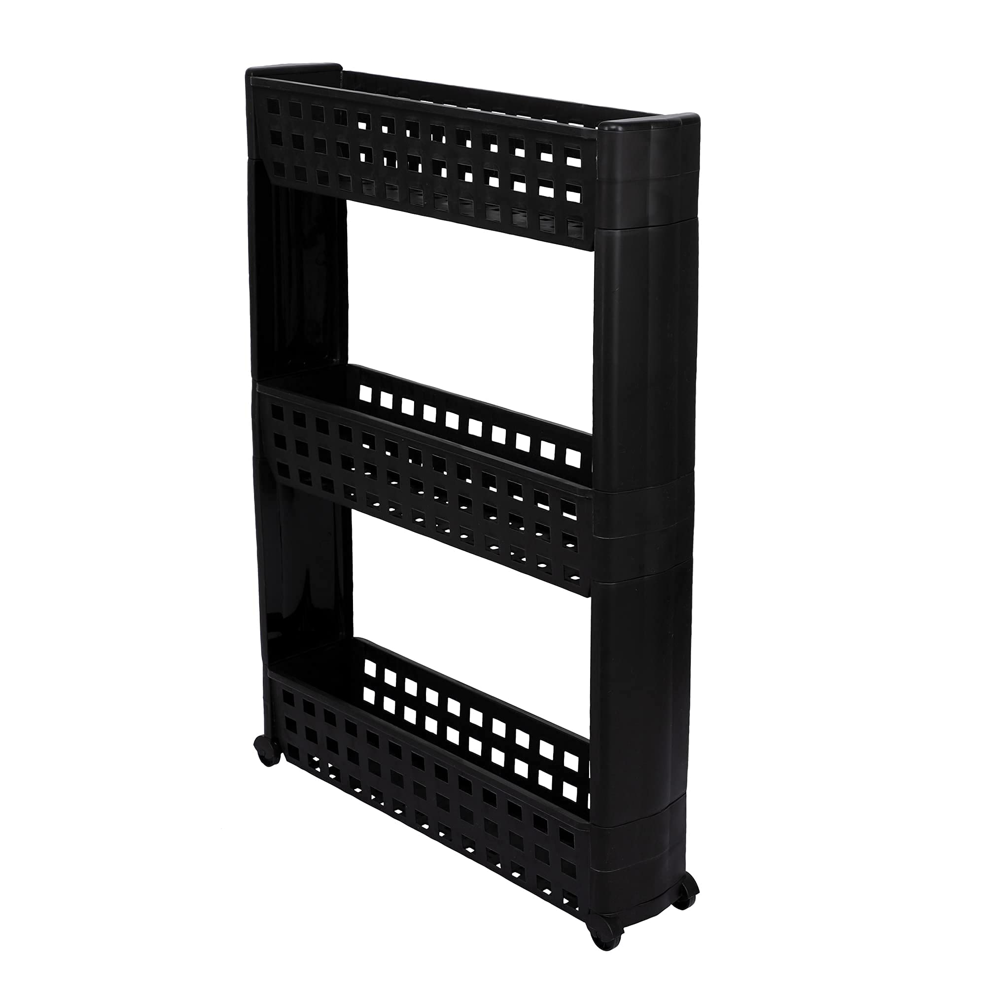 NAVRANG 3 Layer Multipurpose Kitchen Storage Slim Rack with Wheels for Home, Office, Bedroom and Bathroom (3 Shelf, Black)-picture-26