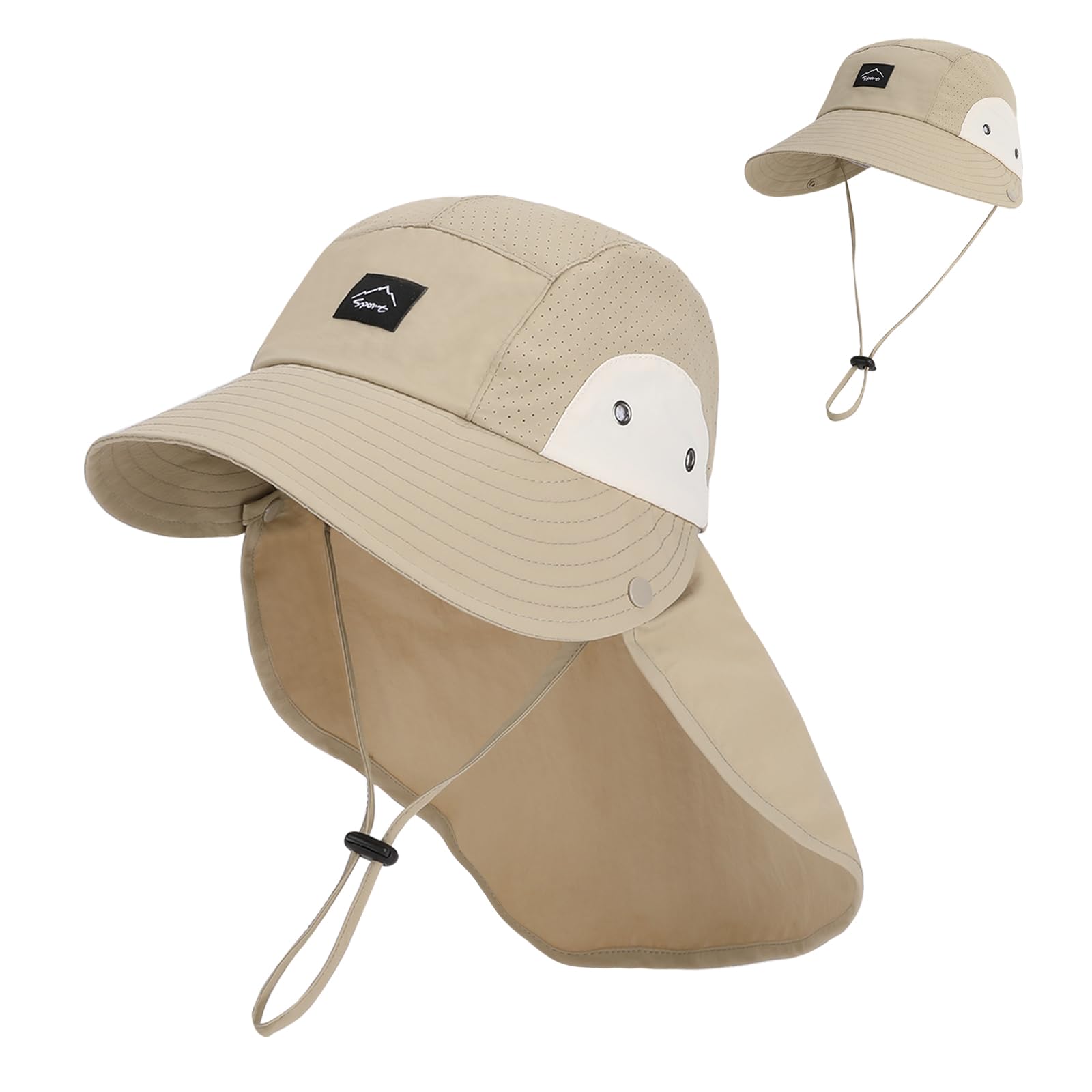 Kids Sun Hats for Boys Girls UV Protection Baseball Cap Hats for Kids with Neck Flap Wide Brim