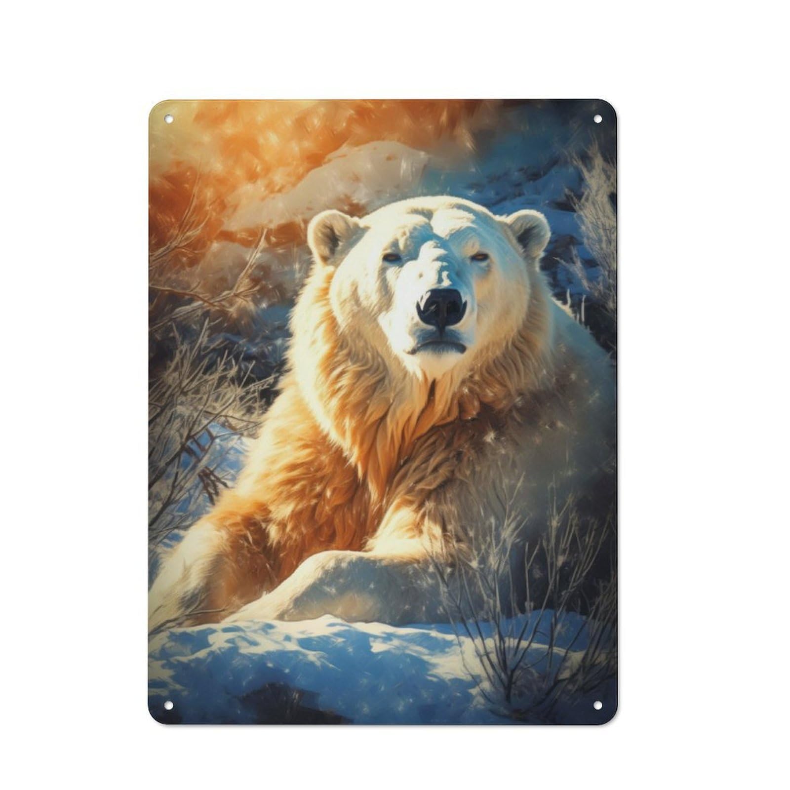 Junmoney Majestic Polar Bear Metal Sign 40X30cm With For Home Bar Wall, Rustic Decor, For Collectors Decorating Home Bars And Entertaining Spaces