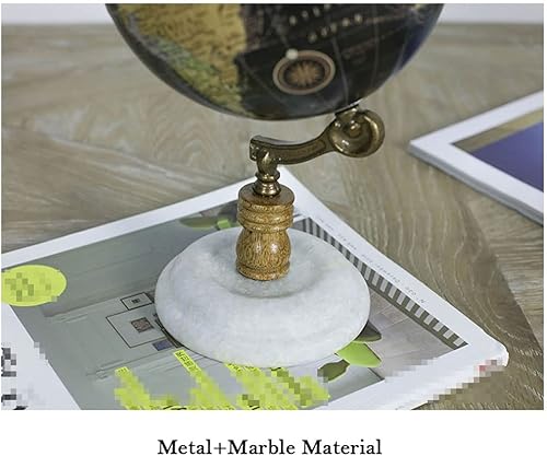 Miniatura 3 de Globo Terráqueo - Globo decorativo estilo retro americano con soporte de metal y base de mármol, estilo nórdico, globo geográfico de escritorio para