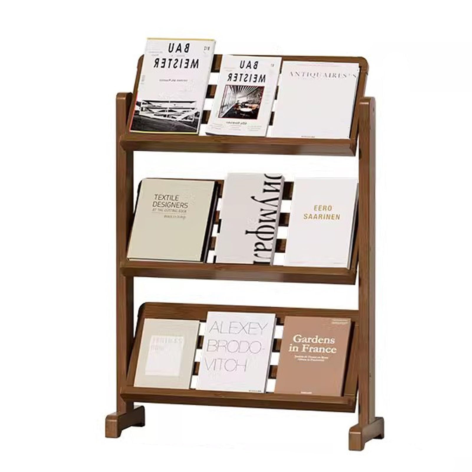 Espositore da Terra Porta Brochure In Piedi da 53/70/100 Cm di Larghezza, Porta Brochure In Bambù a 3 Strati per Fiere, Archiviazione Verticale per Riviste, per Soggiorno, Ufficio(Width-70cm(27 1/2 in