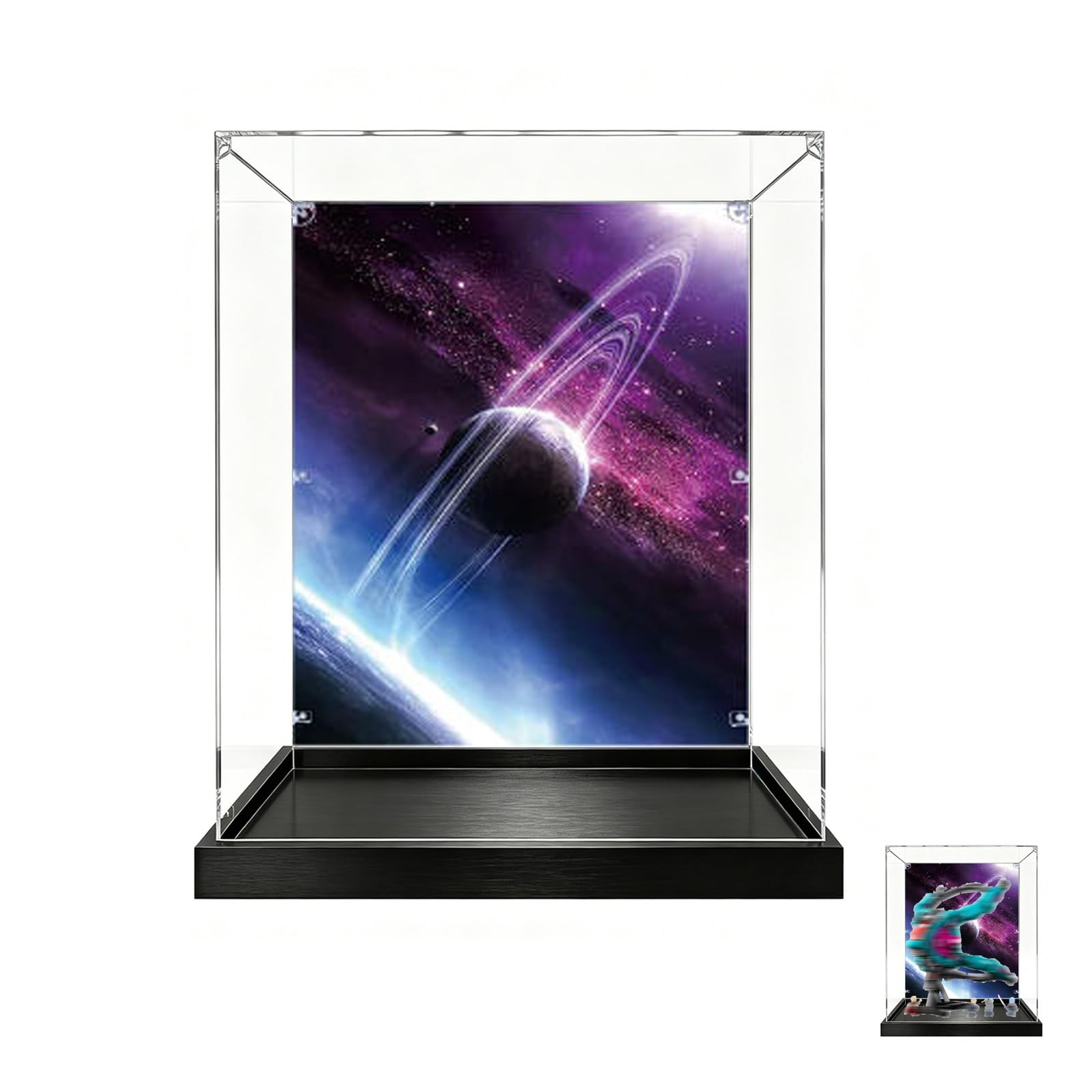 Acrylic Display Case for Lego 76255 Spaceship Model, Dustproof Clear Storage Box, UV Protection Display Box Compatible with 76255 (Model Not Included) (Background)
