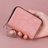 Vista 115 de FurArt - Cartera para tarjetas de crédito, soporte para tarjetas con cremallera para hombres y mujeres, bloqueo RFID, cartera con llavero