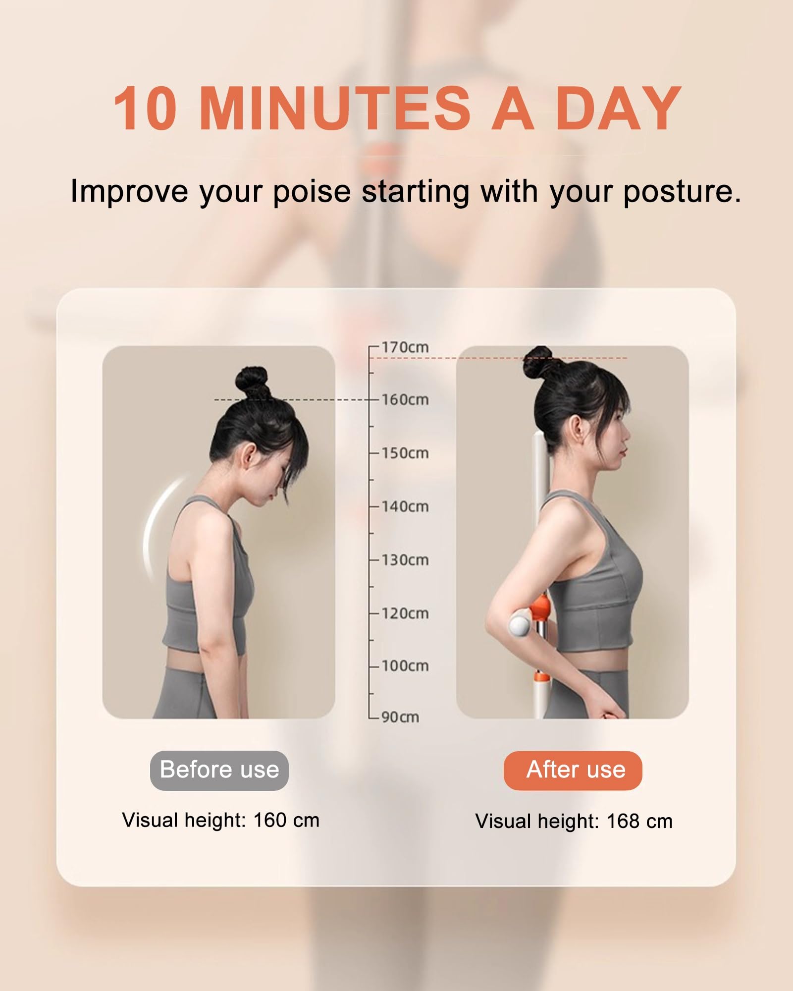 Upgraded Yoga Stange Kreuz Rücken Haltungskorrektur, Yoga Stick Gegen Buckel Haltungstrainer Stab Bodybuilding Sculpt Einstellbare Länge für Erwachsene & Kinder