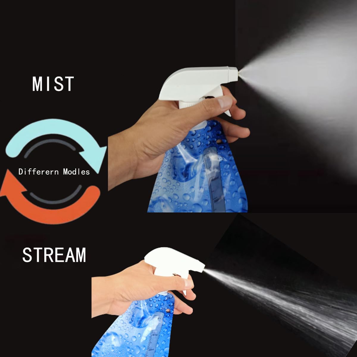 TSMGODVzzz Sprayer Bag, 16.9 fl oz (500ml) Adjustable Nozzle Spray Bottle Bag - Durable PET Plastic, Leak-Proof Design for Cleaning, Gardening, and Disinfecting (6)