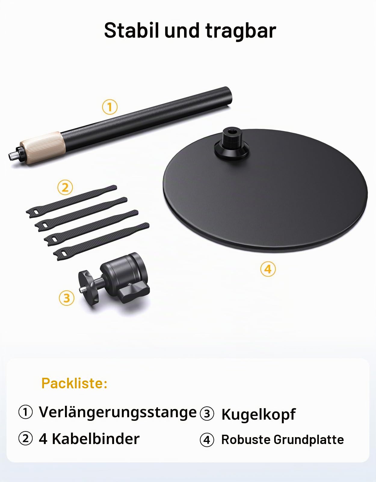 Webcam Stativ Ständer für Schreibtisch Höhenverstellbar & 360° Schwenkbar Kompatibel mit Logitech Webcam C922 C930e C920S C920 C615 C960 und BRIO und Anderen Geräten mit 1/4 Zoll Gewinde