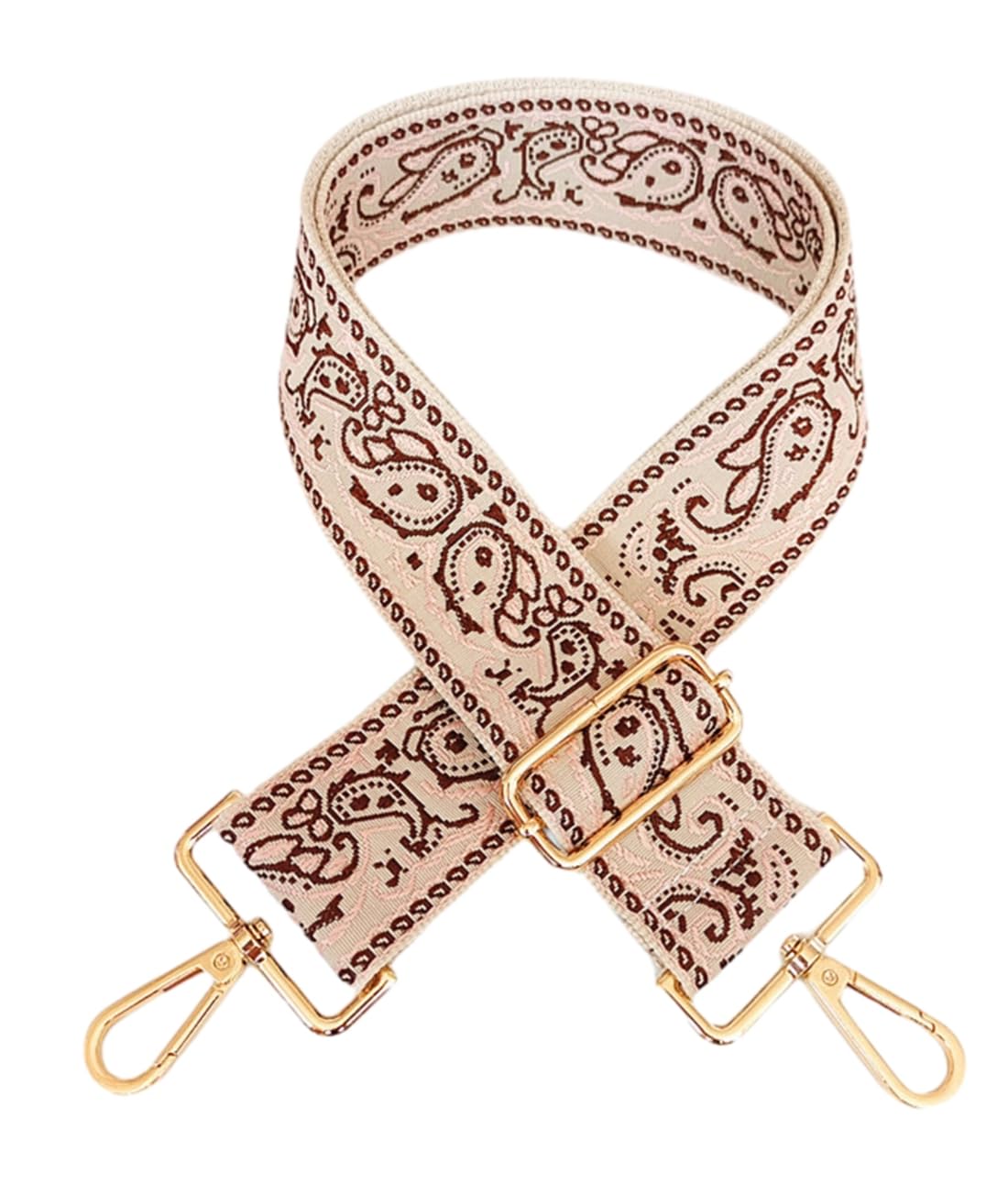 Zhiheng 1pc Adjustable Strap Replacement 2in Wide Paisley Jacquard Belt Purse Charms for Crossbody Guitar Camera Bag