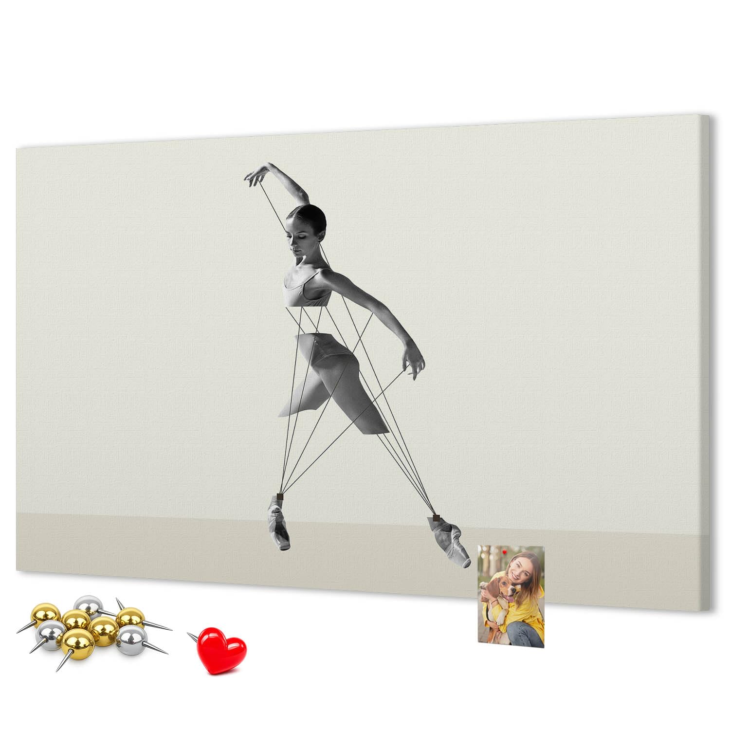 Tablero de corcho estampado 120x80 cm | Bailarina