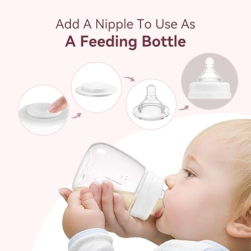 Miniatura 4 de Botella con bomba de recolección de leche materna, compatible con botellas Spectra para bombeo, botellas de repuesto para motivo Luna, Cimilre,