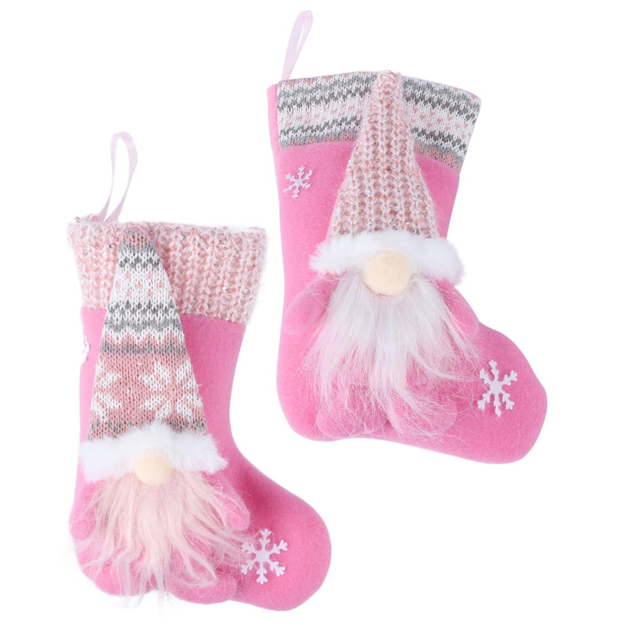 ULTECHNOVO 2pezzi Calza di Natale in Materiale Morbido Ciondolo da Appendere Bambola Senza Volto Decorazione Natalizia per Feste