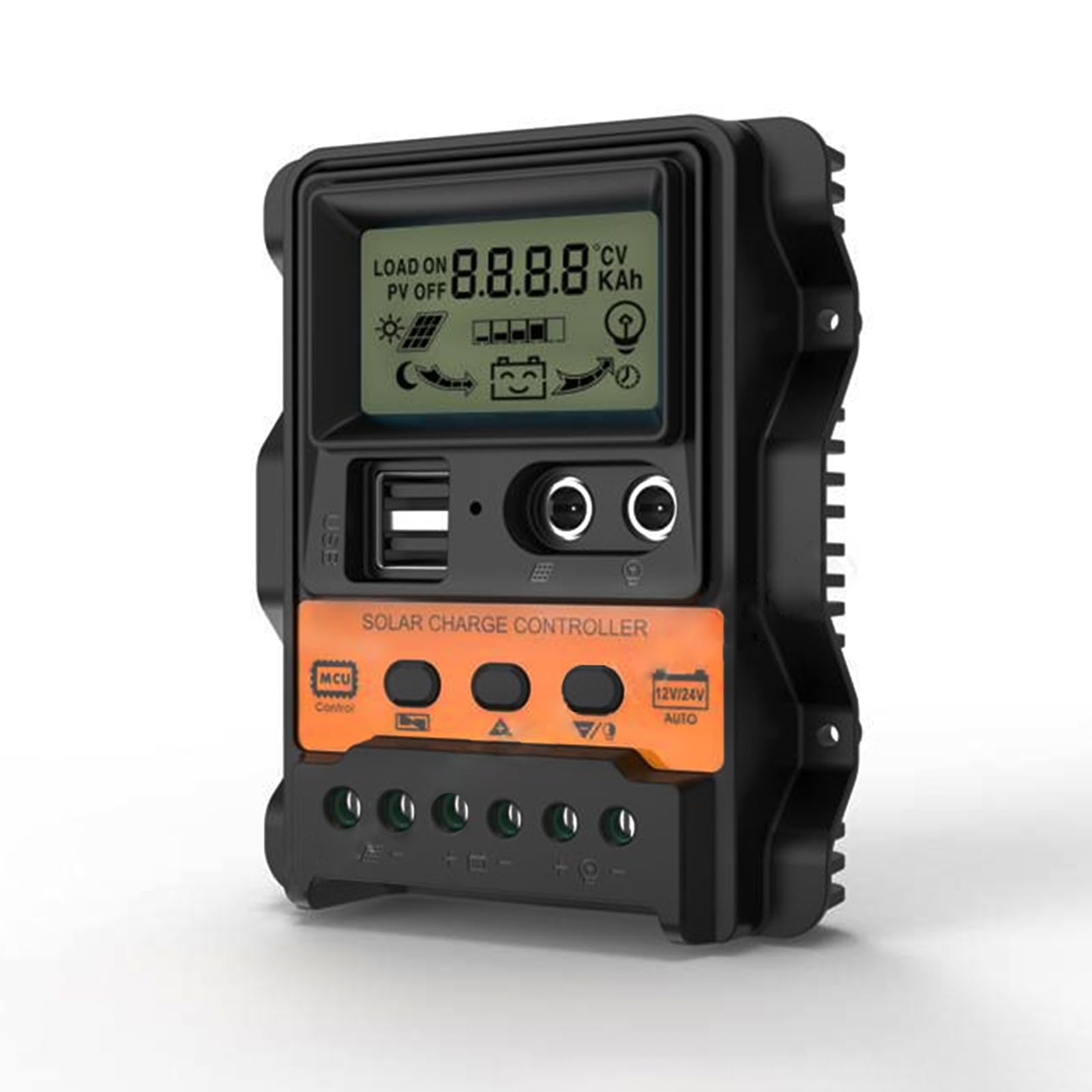 Jadeshay 30A Solar Charge Controller,12V/24V PWM Solar Panel Charger Regulator Intelligent Controller LCD Display Parameter Automatic Adjustable with 5V Dual USB Port Output for Solar PV Panel Battery