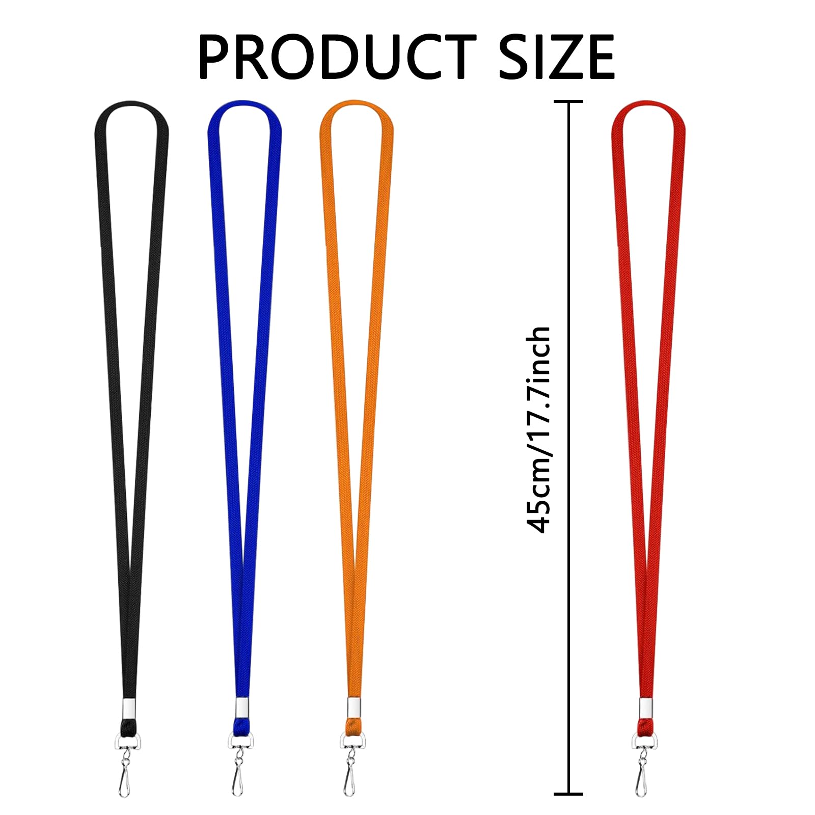 XHDA 100PCS Red Lanyards for Neck, Lanyards for ID Badge, Lanyard with Metal Swivel Hook for ID Card Badge Holder - Image 2