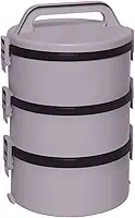 Soprano, 9003123412, Marmita Térmica Termoprato Plástica 3 Pratos Tekcor, cor Bege, Polipropileno