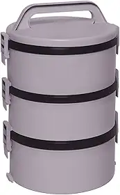 Soprano, 9003123412, Marmita Térmica Termoprato Plástica 3 Pratos Tekcor, cor Bege, Polipropileno