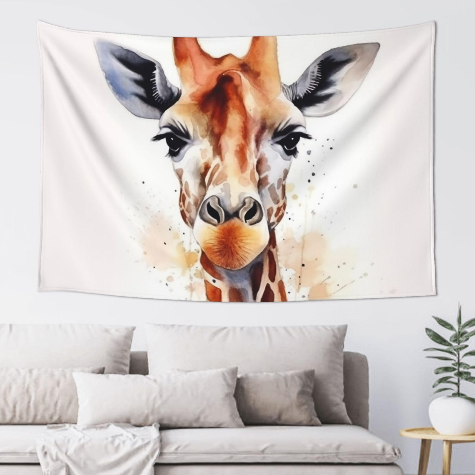 FodPand Stylish Animal Watercolor Giraffe Tapestry Dorm Decor, Wall Backdrop Aesthetic Tapestries Hanging Banner for Bedroom, Modern Wall Art Poster Blanket, Home Decor Wall Tapestry 60"x40"