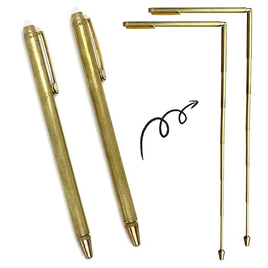 2PCS Copper Dowsing Rods, Retractable Divining Rods, Portable Pen Shape Rods Detector for Ghost Hunting Tools, Detect Gold, Divining Water, Seeking Treasure, Buried Items, Paranormal Activity, Etc