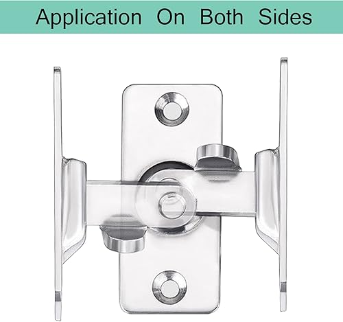Miniatura 3 de Cerradura de privacidad de bloqueo de 90 grados Cerradura deslizante de puerta de granero Cerradura de leva de cierre de puerta de ángulo recto