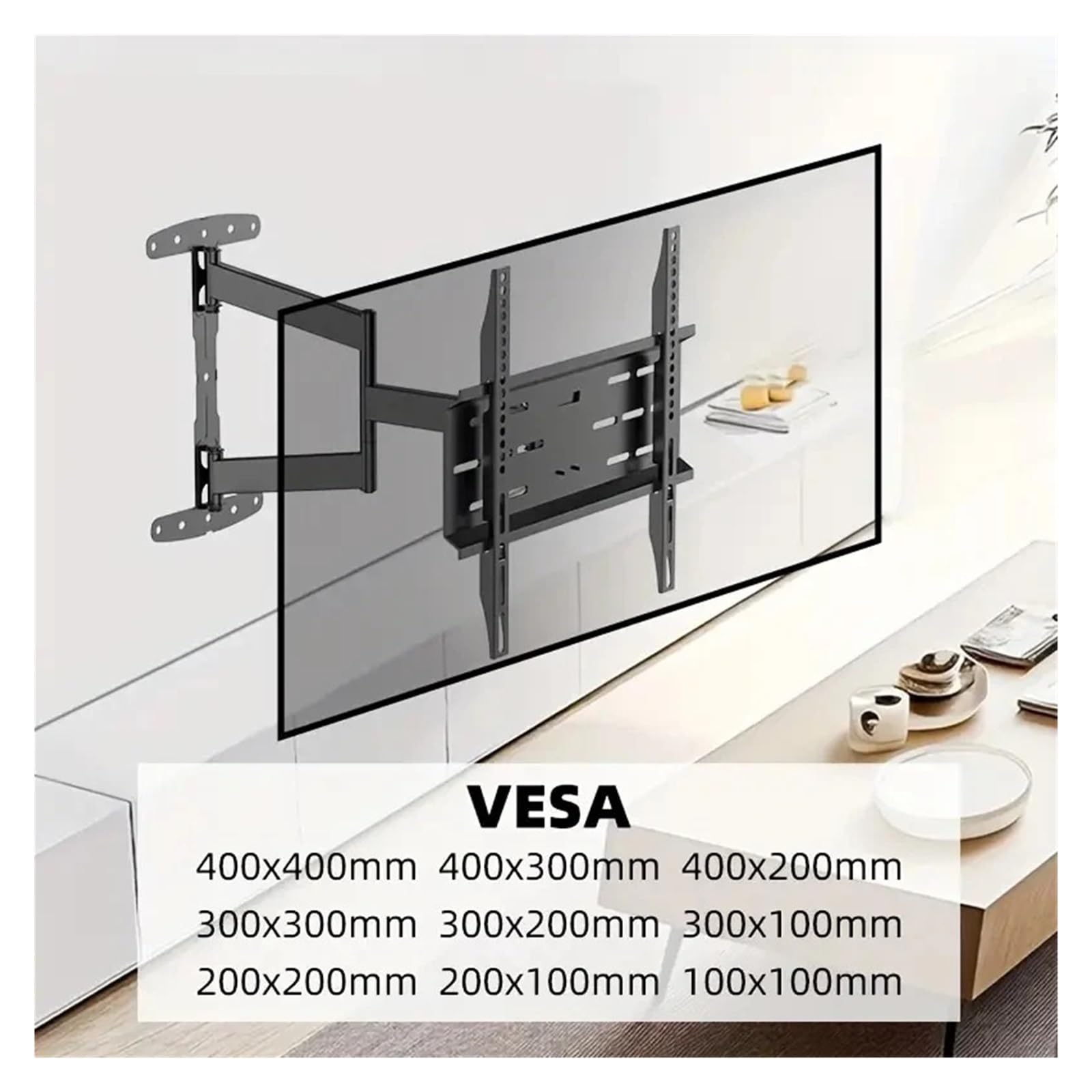 Uniwersalny Uchwyt Do Telewizora, Odpowiedni Do Większości Telewizorów LED I Plazmowych O Przekątnej 32–65 Cali, Obsługuje VESA 400x400 Mm, Udźwig 110 Funtów