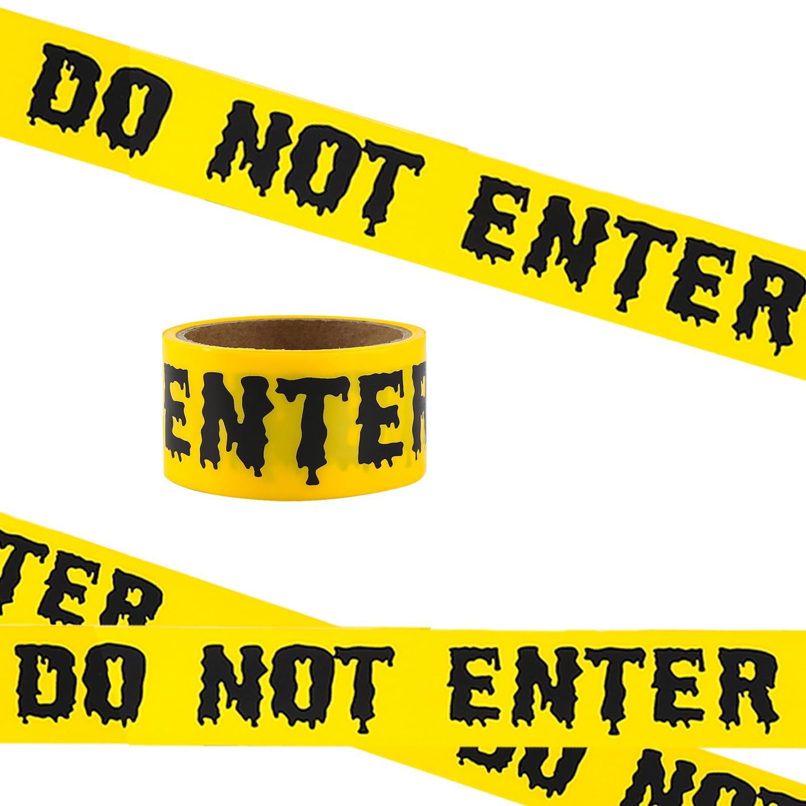 HYXITVCG1Roll Yellow Caution Do Not Enter Tape 1.9 inch x 82 feet, Halloween Tape Halloween Caution Tape Roll, High Visibility Halloween Party Decorations for Danger/Hazardous Areas (Do Not Enter Tape)