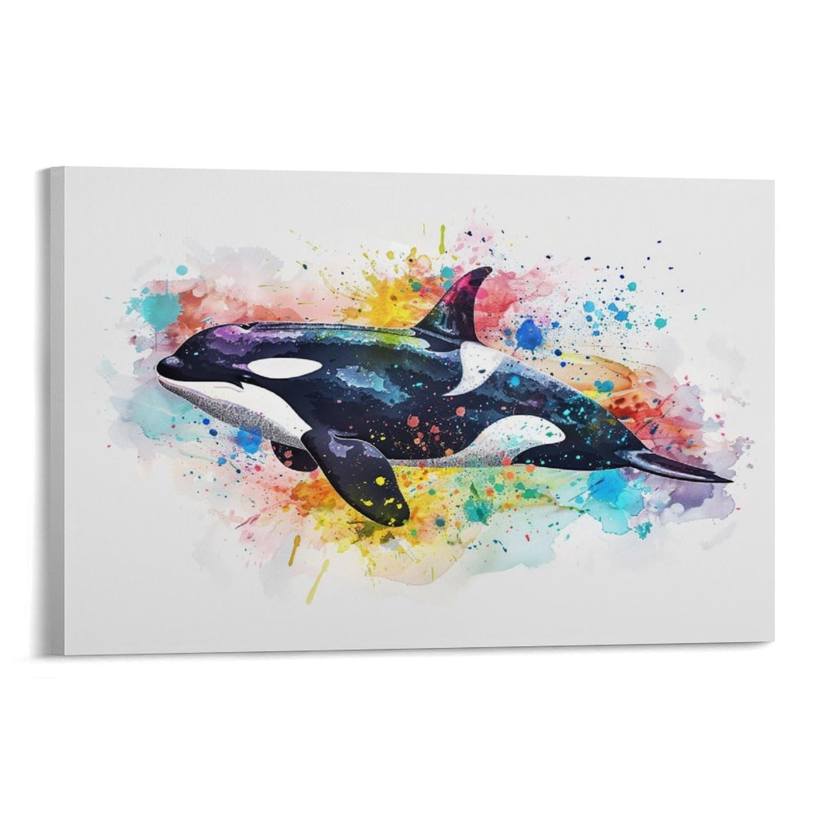 オーダーペイント　水彩画　エビネ Amazon.co.jp: 絵画 シャチの水彩スプラッシュペイント アートパネル