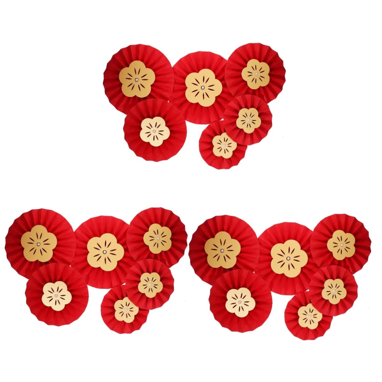 36 Piezas Flor De Abanico De Papel Decoración Colgante De Fiesta Decoraciones Colgantes De Año Nuevo Decoración De Abanico Chino Decoración De Año Nuevo Chino 2023 El Plastico Cabilock