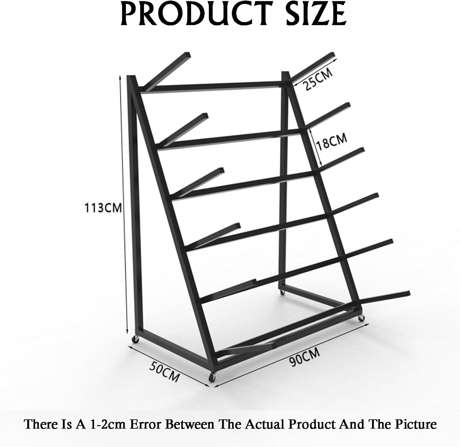 4/5/6-Tier Snowboard Storage Rack,Surfboard Rack Stand Holder with Wheels,Heavy Duty Sports Equipment Shelf,150kg Load Capacity,for Garage Home School Use