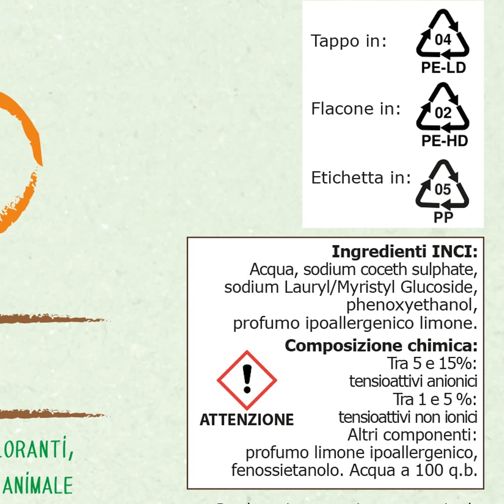 EKO Detersivo Piatti a Mano - Ecologico 500ml (Limone)