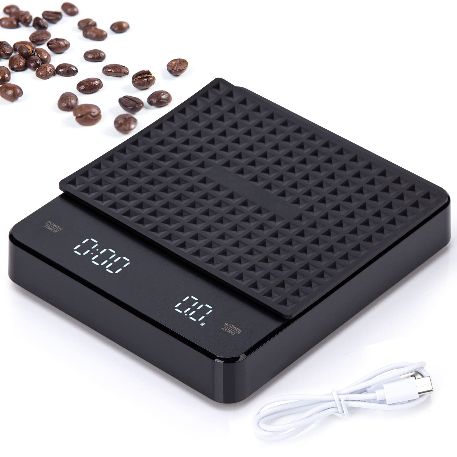 pokham Digital Coffee Scale, Coffee Scale with Timer, Digital Coffee Scale, Coffee Drip Scale, Weigh Digital Coffee Scale with Timer