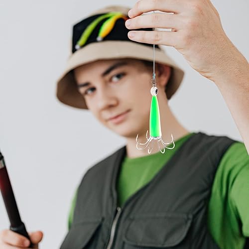 Miniatura 7 de VANZACK Señuelos de pesca luminosos profesionales que brillan en la oscuridad, anzuelos de calamar