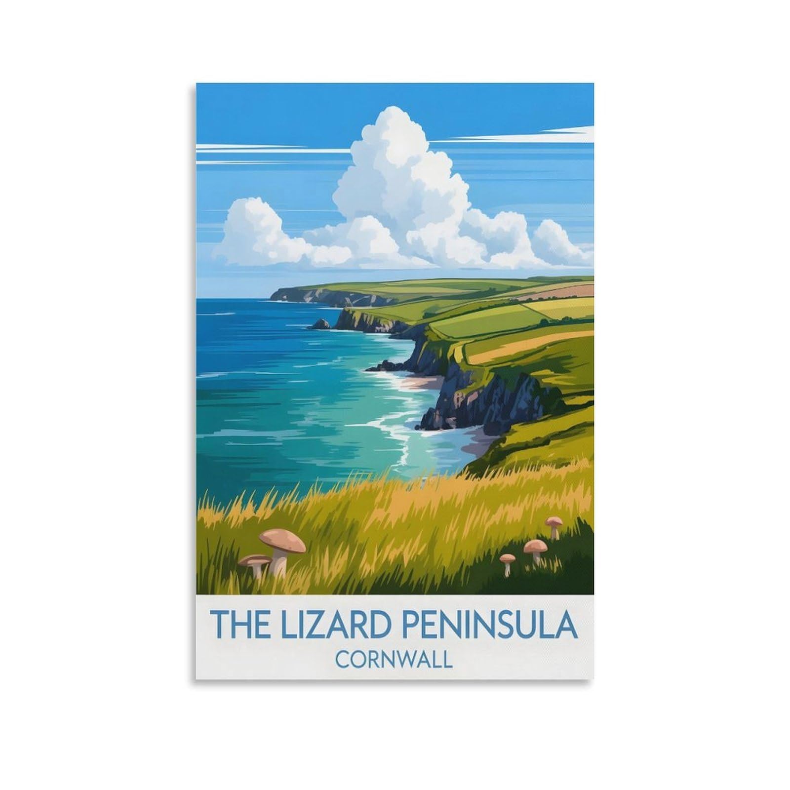 EZMLFA 5D Diamond Art Kits for Beginner,The Lizard Peninsula Cornwall,Diamond Picture Art for Beginner, DIY Gem Cross Stitch Creative Gift Home Wall Decor 30x40cm